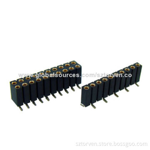 Socket connector, 2.54mm, SMT type, single and dual row, profile H=7.0mm